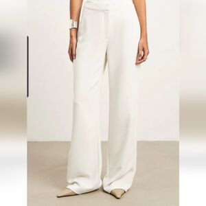 Women's Cream Wide-Leg Trousers